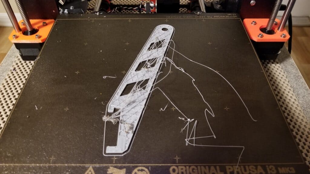 PETG mold printing in progress on the Prusa bed